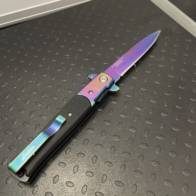 Rite Edge 300102-RB Assisted Opening Folding Knife Rainbow Stiletto New in Box