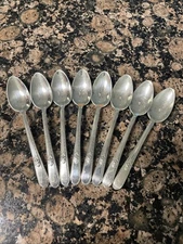 LOT OF 8 VINTAGE 1847 ROGERS BROS Adoration DEMITASSE SPOONS Silverplate