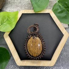 2.15 Polished Gemstone Copper/Brass Wire Wrapped Pendant New Free Ship B7246