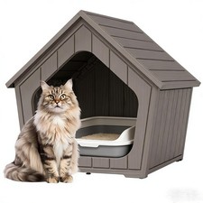 Cat Litter Box Enclosure, Resin Outdoor Litter Box with Air Holes, Cat Houses