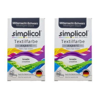 2er Pack Simplicol Textilfarbe Expert Mitternacht-Schwarz 150g 