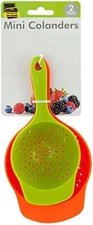 Mini Colanders Set 2 Plastic Pack Kitchen Mesh Food Strainers Colander Handles R