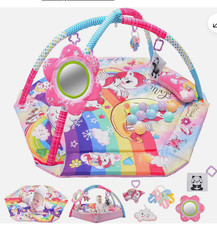 Baby Gym Play Mat, 8-in-1 Tummy Time Activity Mat  Ball Pit with 6 Toys, Was...