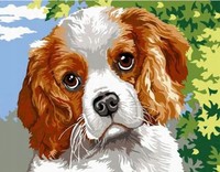 Diamantmosaik, Farbenfrohes PorträT Eines Gefleckten Hundes, 30 X 40 Cm