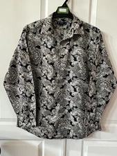 Daniel Cremieux Classic Shirt Adult XL Black Paisley Button Up Casual L/S Men