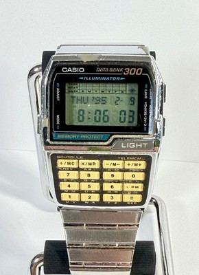 Vintage Casio Data Bank 300 DBC-3000 Module 1478 Calculator Watch-Works Light 3X