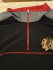 NHL Chicago Blackhawks Men's XXL 1/4 Zip Lightweight Pullover Shirt Black/Gray — photo 6
