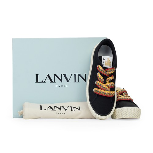 NIB LANVIN BLACK BASKETS BASSES CURBIES SNEAKERS SIZE 41 $590 - Picture 8 of 8
