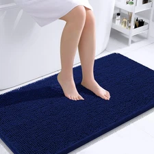 OLANLY Bathroom Rugs 45x27, Extra Soft Absorbent Chenille Bath Rugs, Rubber B...