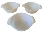 Vintage 3 Anchor Hocking Fire King White Milk glass Casserole 12oz Bowls #472