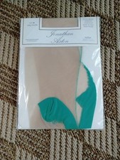 Jonathan Aston Ultra Sheer Contrast Seam 'N Heel Pantyhose Champagne Turquoise