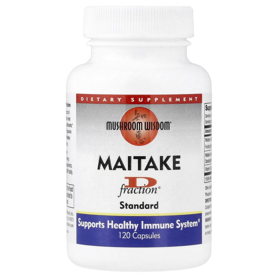 Mushroom Wisdom Maitake D Fraction Standard 120 Capsules Dairy-Free, No