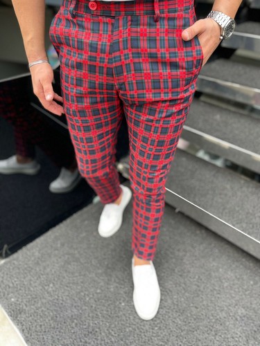 Pantaloni a quadri UOMO, pantaloni tartan, pantaloni da golf uomo alta qualità. - Foto 11 di 12