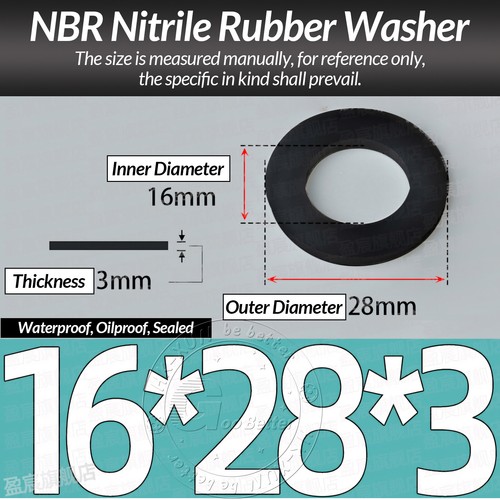 FORM A FLAT BLACK THICK NBR RUBBER WASHERS - M2 M3 M4 M5 M6 M8 M10 M12 TO M36 - Picture 197 of 262