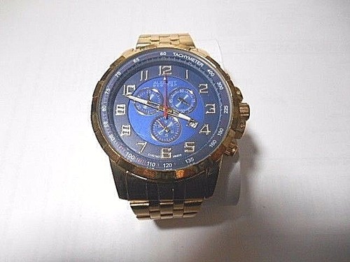 August Steiner Men's AS8118YG GOLD TONE Stainless Steel CHRONO Watch WITH BOX - Picture 6 of 12