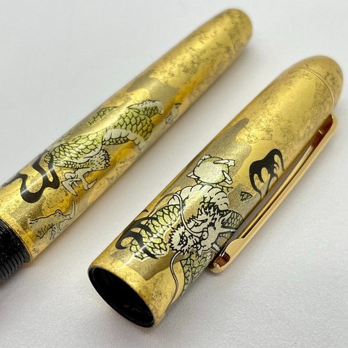 PLATINUM Fountain pen Size M " Ascending dragon " PNB-35000H #57 14k Gold leaf - Picture 8 of 21