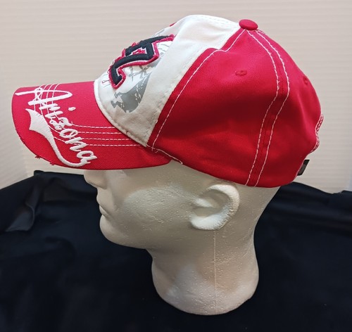Gorra de béisbol Arizona AZ roja/blanca/negra/gey con tirantes State Pride angustiada - Imagen 7 de 7