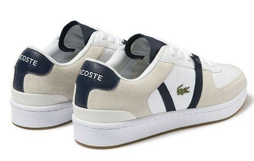 Men Lacoste Splitstep Leather Casual Sneakers New White Black Fashion Trainers - Picture 6 of 16