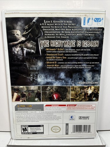 Resident Evil 4 Wii Edition (Nintendo Wii, 2007) custodia e disco testati funzionanti - Foto 4 di 4