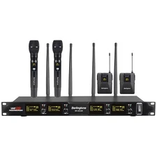 Berlingtone BR-402UM, Pro 4-Channel UHF, 2 Wireless Mic & 2 Bodypack Headset