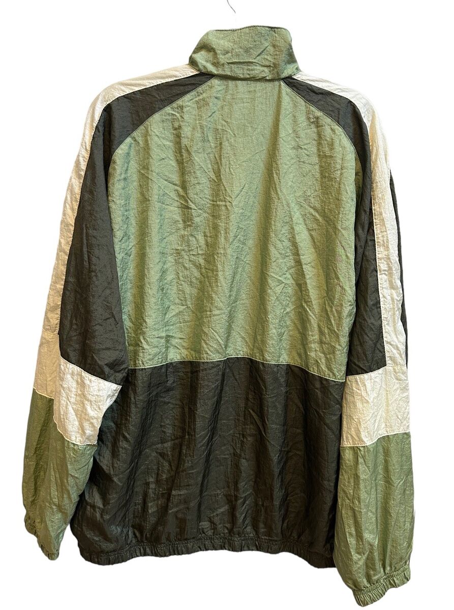Champion Windbreaker Full Zip Green Color block Track Jacket Champion Windbreaker Full Zip Green Color block Track Jacket