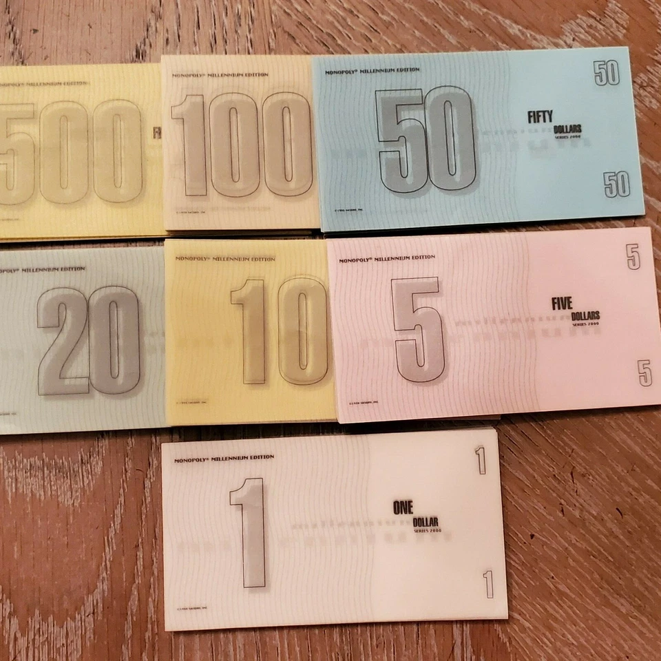 Monopoly Millennium Edition 1998 reemplazo Money Chance Community Chest Foto 2 de 4