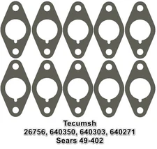 10 PK CARBURETOR MOUNT GASKETS FITS TECUMSEH 26756 H HS LV LAV TNT TVS V VH