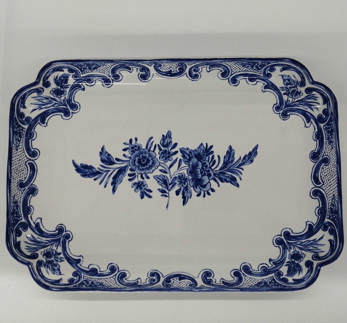 TIFFANY & CO. Blue and White DLFER Large Platter 12.2 inches