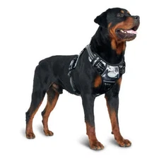 Auroth Tactical Dog Harness Adjustable Dog Vest with Handle - Black Ink