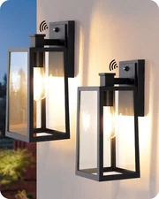 EDISHINE Dusk to Dawn Outdoor Wall Lights,Porch Light Wall Mount Sconce, 2 Pack