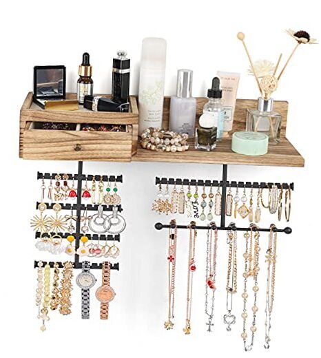 Wall Mounted Jewelry Organizer in Sleek Carbonized Black-image