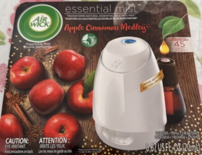 Air Wick Essential Mist Apple Cinnamon medley Oil Diffuser +Refill Air Freshener