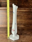Westmoreland Milk Glass Swung Bud Vase Hand Painted Flowers 9in Vintage