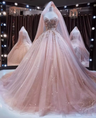 Wedding Dress With Piece Rose Gold Outfit Sparkly Rose Gold