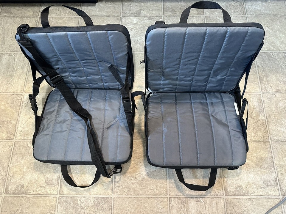 Set of 2 Eddie Bauer EBTEK Portable Zippered Folding Stadium Cushion