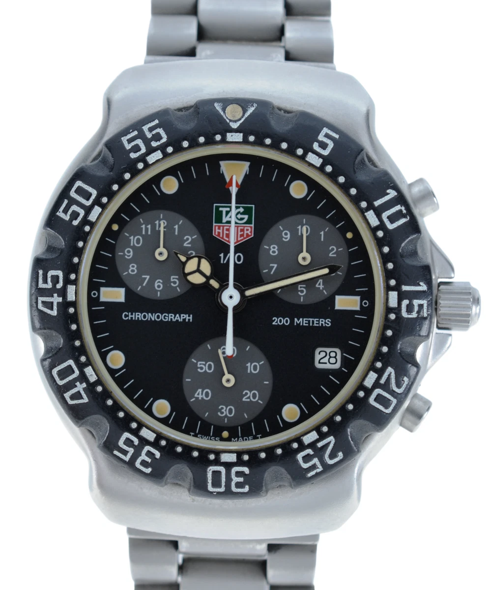 Tag Heuer 38mm Mens Formula 1 Black Chronograph 200M Watch 493 3