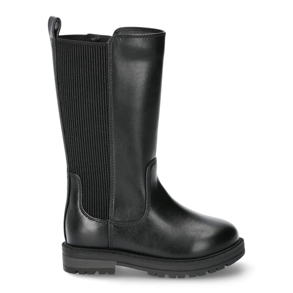 Botas de montar altas Wonder Nation para niñas pequeñas talla 7 negras con cremallera lateral fáciles de encender/apagar Foto 3 de 4