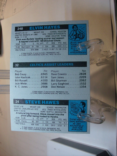 1980-81 Topps tarjeta de baloncesto #4 24/32/248 Hawes/Archibald/Hayes TL (93318) - Imagen 2 de 2