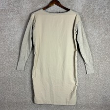 Lauren Ralph Lauren Shift Dress XS Beige Mixed Media Long Sleeve Woven Knit