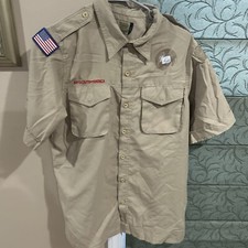 Vented Microfiber Poly Boy Scout BSA UNIFORM SHIRT Mens Small Short Sleeve I49
