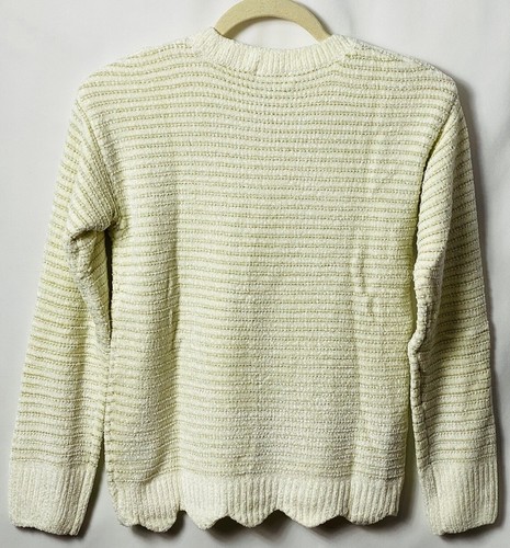 Epic Threads Big Girls XL Scalloped Hem Textured Soft Sweater NWT Ivory/Gold - Picture 2 of 4
