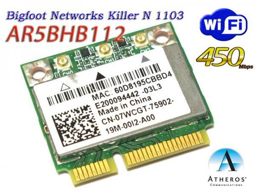 Dell Alienware M14X M18X Bigfoot networks Killer 1103 7WCGT AR5BHB112 WIFI CARD - Picture 6 of 6