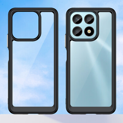 For Honor X8a, Luxury Shockproof Bumper Clear Crystal Shell Cover Case