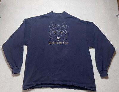 Vintage Pre-shrunk Cotton Deluxe Long Sleeve Sew Logo T-Shirt Sz XL Made In USA