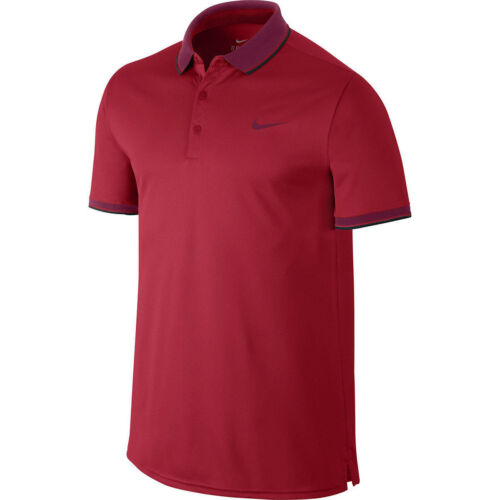 Nike Men's Court Polo Tennis Shirt Dark Red 644776-620 - Photo 1 sur 4