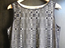 Max Studio Black and Cream Geometric Shift Dress Sz S