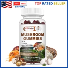Mushroom Extract Complex Gummies Lions Mane Chaga Reishi Focus Memory Immunity
