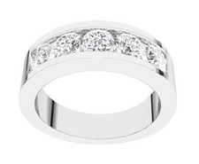 SI1 G 1.25 Carat Natural Diamond Men's Anniversary Wedding Ring 14K White Gold