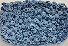 Small 11mm 18L Baby Blue 4 Hole Matt Button Buttons Crafts Cards Sewing (S122)