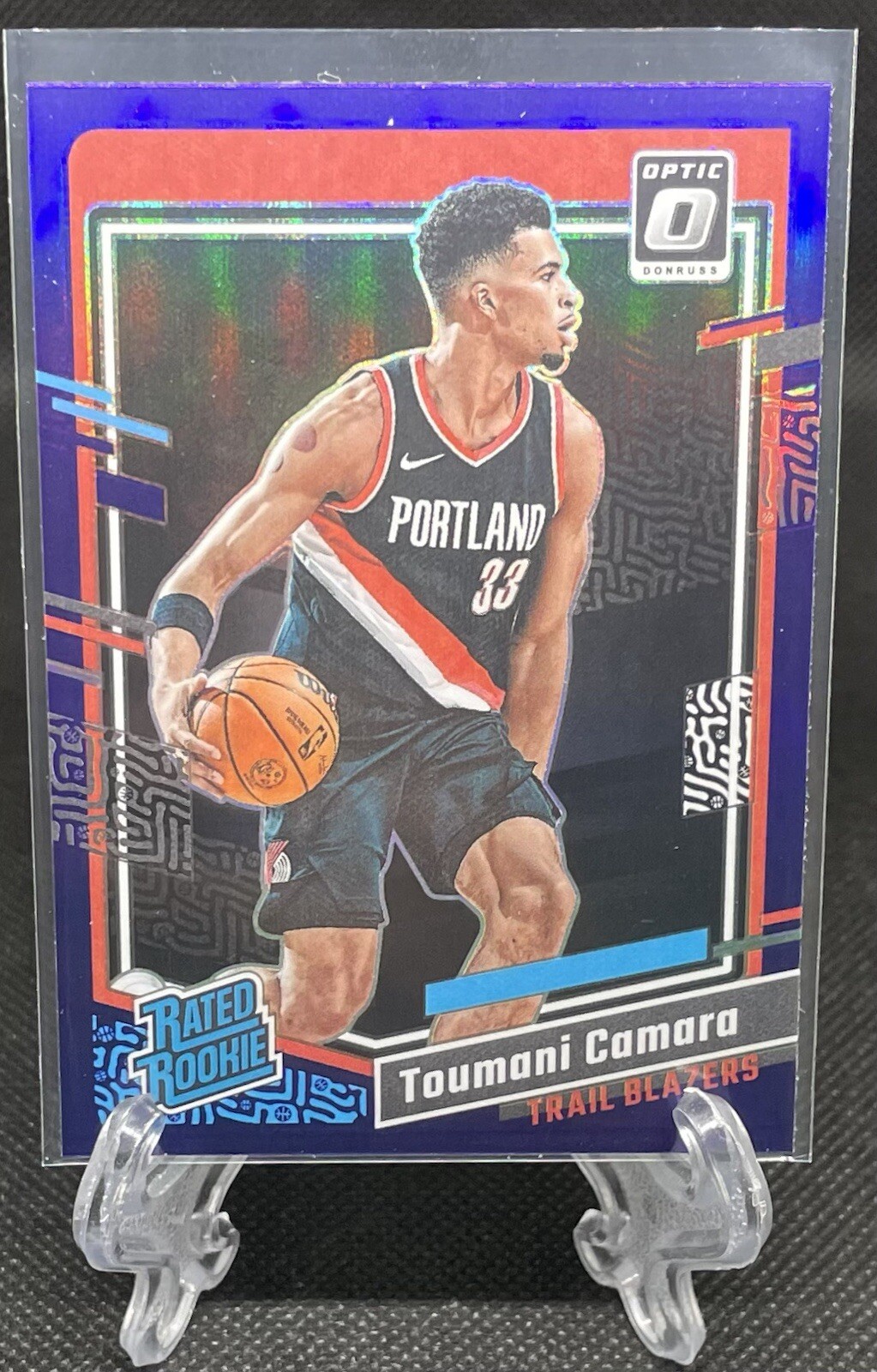 2023-24 Donruss Optic Toumani Camara Purple Prizm #204 RC Trailblazers
